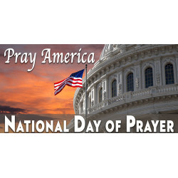 National Day Of Prayer - Pray America Magnetic  42" x 84" Garage Banner For Steel Garage Doors