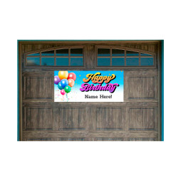 Personalized Happy Birthday Magnetic 21" x 47" Garage Banner For Steel Garage Doors