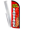 Italian Polish Sausage Premium Windless Feather Flag Bundle (Complete Kit) OR Optional Replacement Flag Only