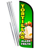 Tortillas Premium Windless Feather Flag Bundle (Complete Kit) OR Optional Replacement Flag Only