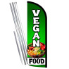 Vegan Food Premium Windless Feather Flag Bundle (Complete Kit) OR Optional Replacement Flag Only