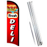 Fresh Deli Premium Windless  Feather Flag Bundle (Complete Kit) OR Optional Replacement Flag Only