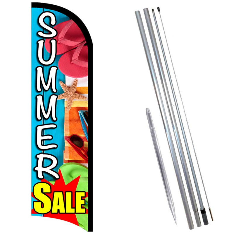 Summer Sale Premium Windless  Feather Flag Bundle (Complete Kit) OR Optional Replacement Flag Only