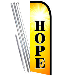 HOPE Premium Windless  Feather Flag Bundle (Complete Kit) OR Optional Replacement Flag Only