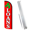 LOANS (Red/White) Windless Feather Flag Bundle (Complete Kit) OR Optional Replacement Flag Only
