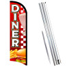 Diner Premium Windless  Feather Flag Bundle (Complete Kit) OR Optional Replacement Flag Only