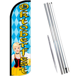 Oktoberfest Premium Windless Feather Flag Bundle (Complete Kit) OR Optional Replacement Flag Only