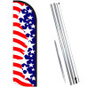Star Spangled Windless Feather Flag Bundle (Complete Kit) OR Optional Replacement Flag Only
