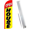 Open House (Red/Yellow) Windless Feather Flag Bundle (Complete Kit) OR Optional Replacement Flag Only