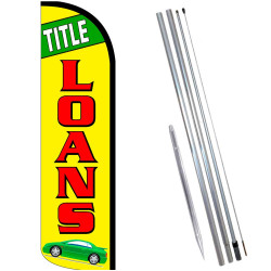 TITLE LOANS Windless Feather Flag Bundle (Complete Kit) OR Optional Replacement Flag Only