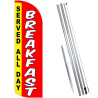 BREAKFAST (Served All Day) Windless Feather Flag Bundle (Complete Kit) OR Optional Replacement Flag Only