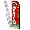 Mexican Food Premium Windless  Feather Flag Bundle (Complete Kit) OR Optional Replacement Flag Only