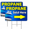 2 Pack Propane Sold Here Yard Sign 16" x 24" - Double-Sided Print, with Metal Stakes 841098109509