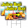 2 Pack Juice Bar Yard Sign 16" x 24" - Double-Sided Print, with Metal Stakes 841098109523