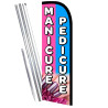 Manicure Pedicure Premium Windless  Feather Flag Bundle (Complete Kit) OR Optional Replacement Flag Only