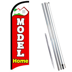 MODEL HOME Premium Windless  Feather Flag Bundle (Complete Kit) OR Optional Replacement Flag Only