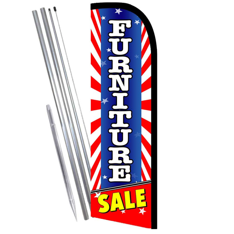Furniture Sale (Starburst) Windless Feather Flag Bundle (Complete Kit) OR Optional Replacement Flag Only