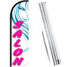 Salon (White/Pink) Windless Feather Flag Bundle (Complete Kit) OR Optional Replacement Flag Only