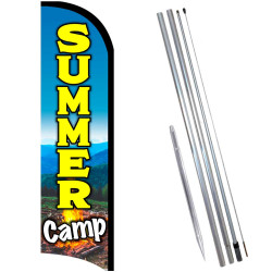 SUMMER CAMP Premium Windless  Feather Flag Bundle (Complete Kit) OR Optional Replacement Flag Only