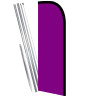 SOLID PURPLE Windless Feather Flag Bundle (Complete Kit) OR Optional Replacement Flag Only 