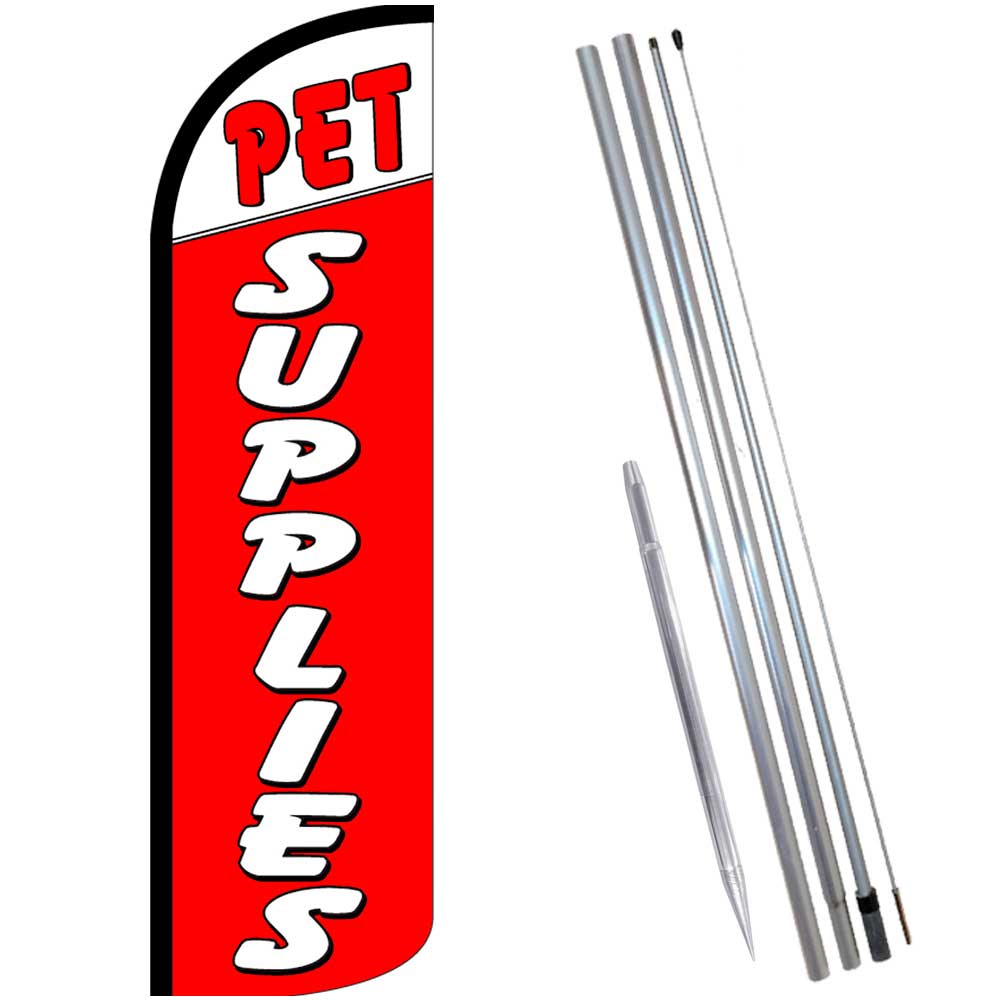 PET SUPPLIES Windless Feather Flag Bundle (Complete Kit) OR Optional Replacement