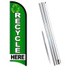 RECYCLE HERE Premium Windless  Feather Flag Bundle (Complete Kit) OR Optional Replacement Flag Only