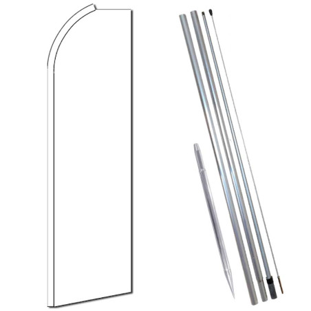Solid WHITE Flutter Feather Flag Bundle (11.5' Tall Flag, 15' Tall ...