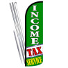 Income Tax Service (Green/White) Windless Feather Flag Bundle (Complete Kit) OR Optional Replacement Flag Only