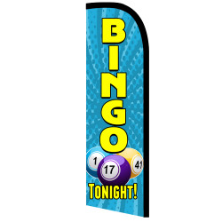 BINGO Tonight Premium Windless  Feather Flag Bundle (Complete Kit) OR Optional Replacement Flag Only