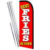 BEST FRIES IN TOWN Windless Feather Flag Bundle (Complete Kit) OR Optional Replacement Flag Only