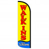 Walk-ins Welcome Windless Feather Flag Bundle (Complete Kit) OR Optional Replacement Flag Only