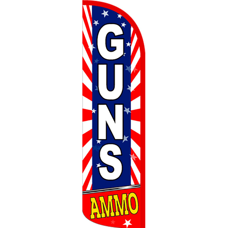 GUNS AMMO Windless Feather Flag Bundle (Complete Kit) OR Optional Replacement Flag Only