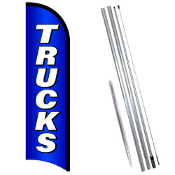 TRUCKS Premium Windless  Feather Flag Bundle (Complete Kit) OR Optional Replacement Flag Only