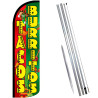 Tacos & Burritos (Red/Green) Windless Feather Flag Bundle (Complete Kit) OR Optional Replacement Flag Only