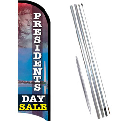 Presidents Day Sale Premium Windless  Feather Flag Bundle (Complete Kit) OR Optional Replacement Flag Only