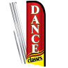 DANCE CLASSES (Red) Premium Windless Feather Flag Bundle (Complete Kit) OR Optional Replacement Flag Only