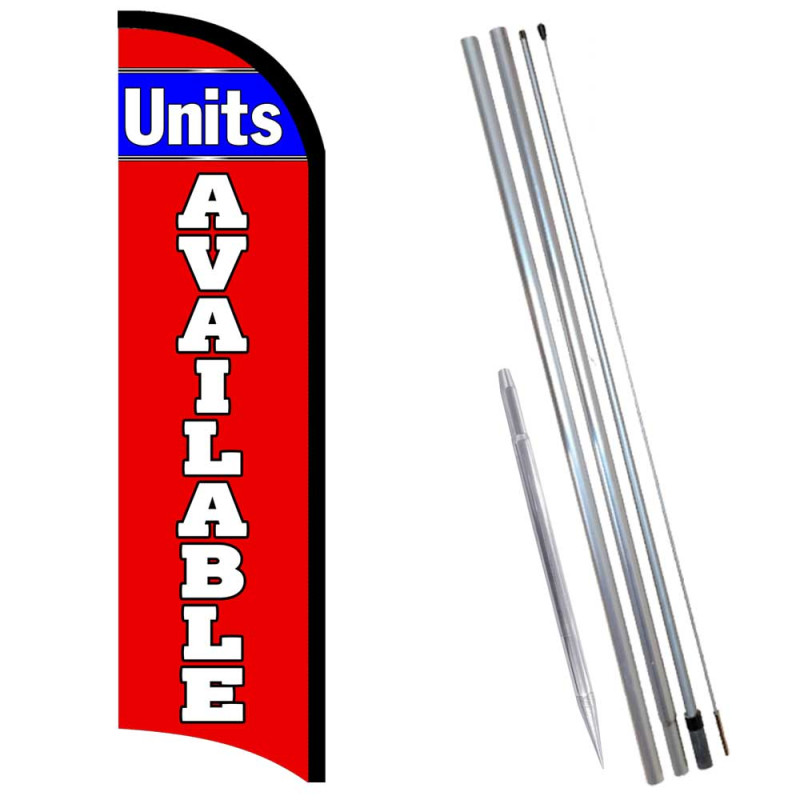Units Available Premium Windless  Feather Flag Bundle (Complete Kit) OR Optional Replacement Flag Only