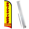 Drive Thru Only Premium Windless  Feather Flag Bundle (Complete Kit) OR Optional Replacement Flag Only