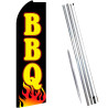 BBQ (Black/Yellow/Flames) Flutter Feather Flag Bundle (Complete Kit) OR Optional Replacement Flag Only