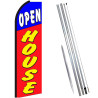 OPEN HOUSE (Blue/Red) Flutter Feather Flag Bundle (Complete Kit) OR Optional Replacement Flag Only