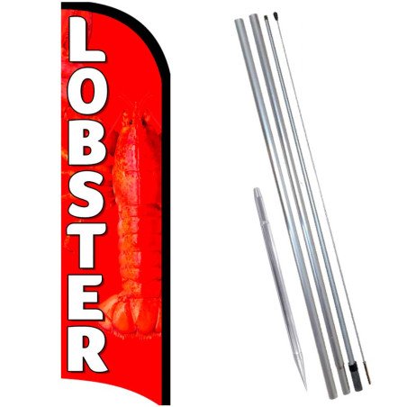 Lobster Premium Windless Feather Flag Bundle (Complete Kit) OR Optional Replacement Flag Only