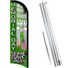 Memorial Day Premium Windless  Feather Flag Bundle (Complete Kit) OR Optional Replacement Flag Only