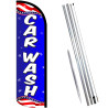 Car Wash (Patriotic) Windless Feather Flag Bundle (Complete Kit) OR Optional Replacement Flag Only