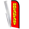 Breakfast (Red/Yellow) Windless Feather Flag Bundle (Complete Kit) OR Optional Replacement Flag Only