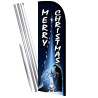 MERRY CHRISTMAS Windless Feather Flag Bundle (Complete Kit) OR Optional Replacement Flag Only