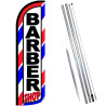 Barber Shop (Red/White/Blue) Windless Feather Flag Bundle (Complete Kit) OR Optional Replacement Flag Only