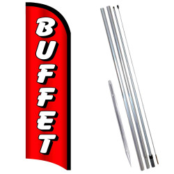 BUFFET Premium Windless  Feather Flag Bundle (Complete Kit) OR Optional Replacement Flag Only