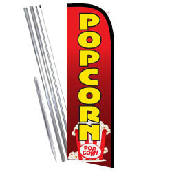Popcorn Windless Feather Flag Bundle (Complete Kit) OR Optional Replacement Flag Only