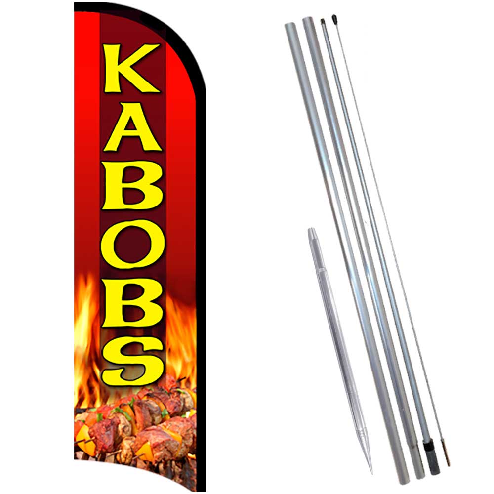 KABOBS Premium Windless Feather Flag Bundle (Complete Kit) OR Optional Replacem