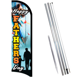 Father's Day Premium Windless  Feather Flag Bundle (Complete Kit) OR Optional Replacement Flag Only